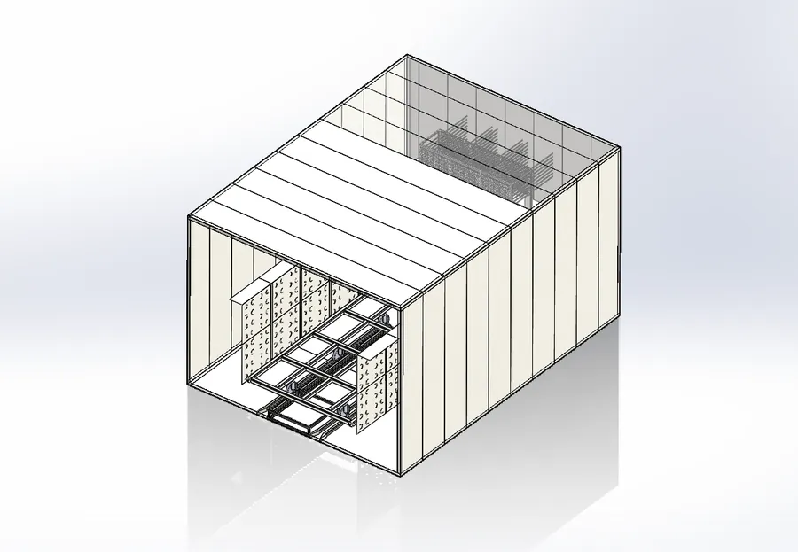Batch oven external shell sections — CAD design model