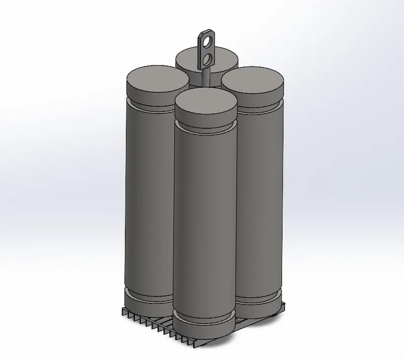 Four-cylinder carrier with lifting lug — CAD model